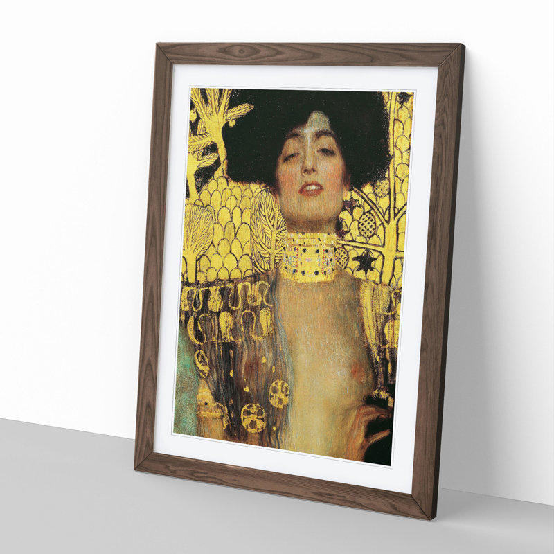 Judith by Gustav Klimt - Picture Frame Painting, 65cm H x 48cm W x 2cm D, Walnut Framed