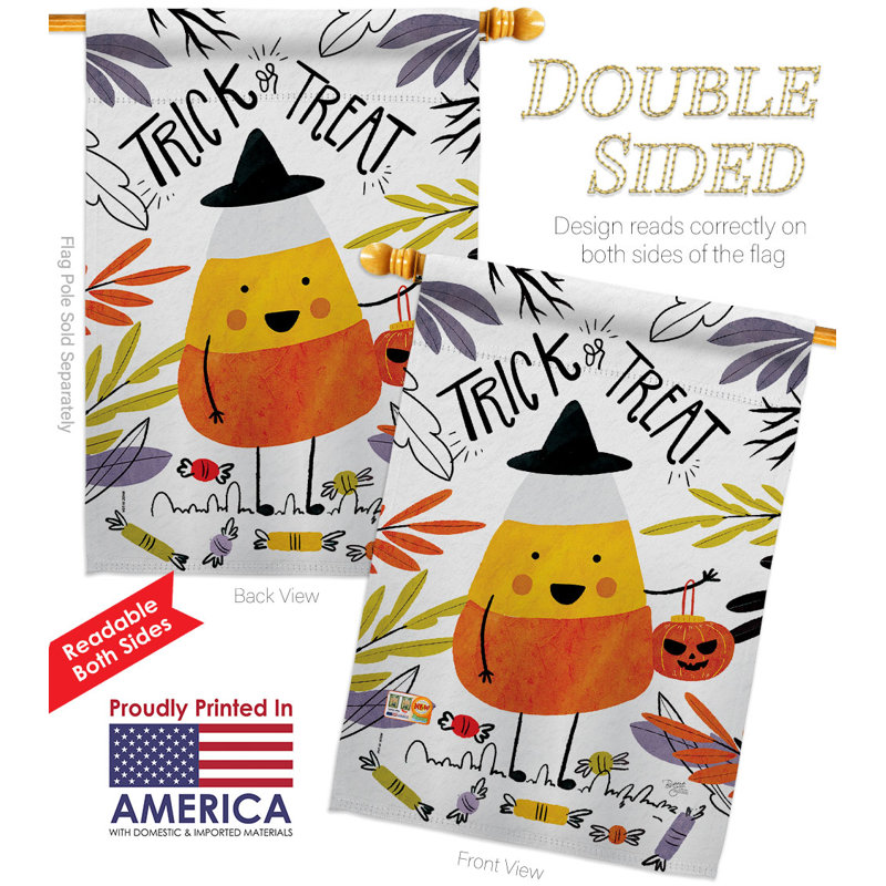 Double Sided 40'' H x 28'' W Polyester Halloween House Flag