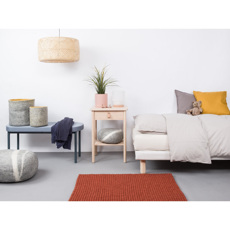 Solid Colour Hand Woven Area Rug, Rectangular 50cm x 70cm