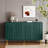 Trin Modern Lacquer Accent Cabinet with 4 Glass Doors – Adjustable Shelves Buffet Sideboard for Living Room, Dining Room, Entryway-1923315188