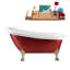Baignoire de trempage sur pieds 61 "avec drain, pattes et plateau en bambou 61" Streamline-63442647-60925980