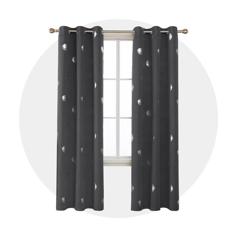 Víctor Room Darkening Curtain Pair, White, 42" W x 83" L