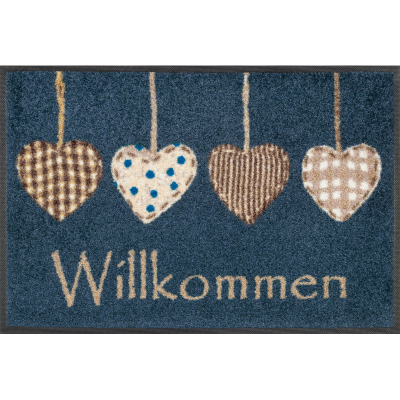 Cottage Hearts Non-Slip Indoor Door Mat, Blue, Rectangle 40 x 60 cm