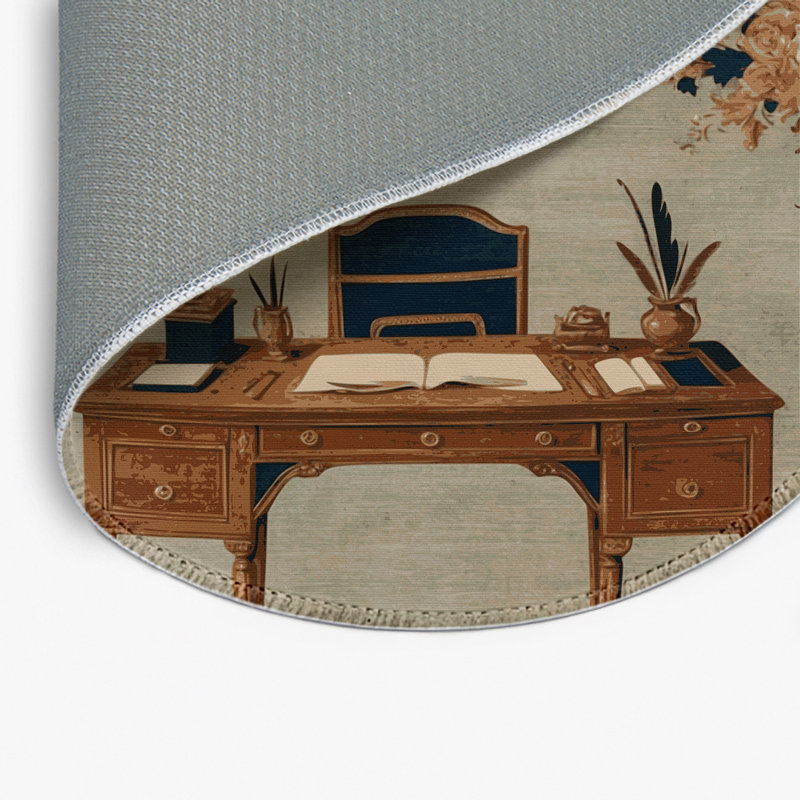 Tapis d'intérieur et d'extérieur brun français, Rond 5 pi