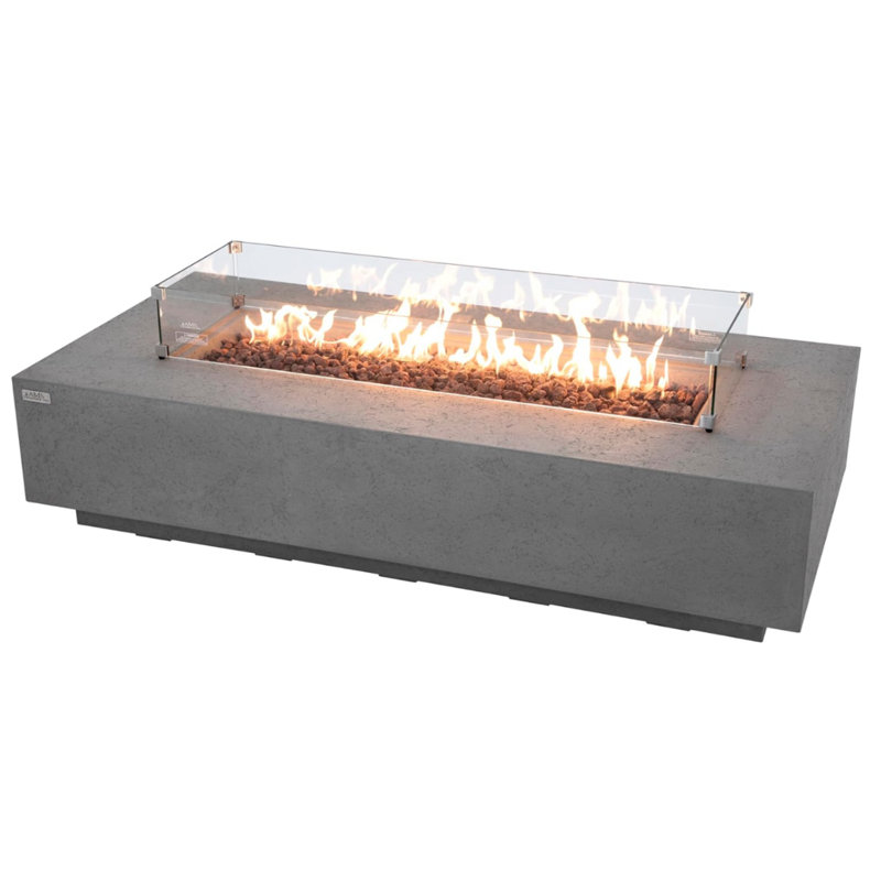 53" x 16.5" Savanah Rectangle Tempered Glass Wind Guard