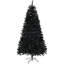 Grand arbre de Noël artificiel, arbre de Noël non éclairé avec embouts de branches, ouverture automatique, base en acier, décoration des Fêtes pour bureau à domicile, noir