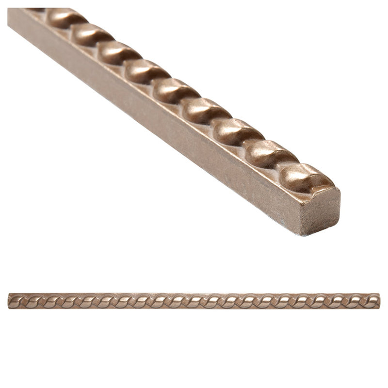 Rope Metal Antique Copper 1.3cm. x 30cm. Border Wall Accent Tile Trim ( PACK OF 5 PIECE ), Gold
