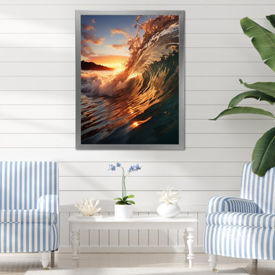 «Beach Photo Sunlit Waves» sur toile