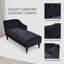 Chaise longue en velours luxueuse et confortable Jaana avec garniture cloutée et pieds en bois pour la chambre à coucher et le salon