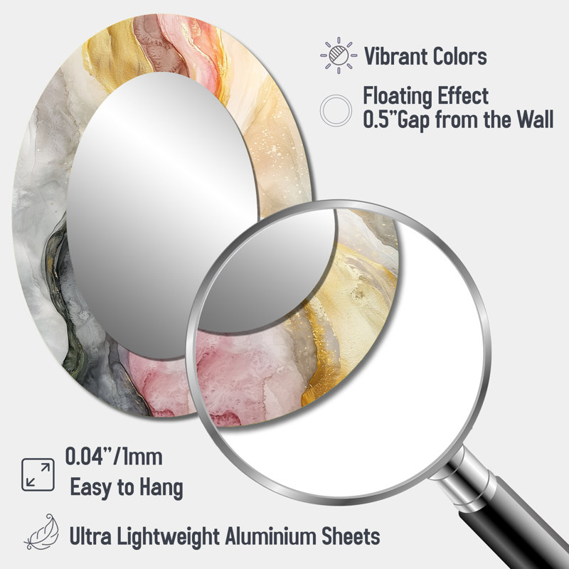 Décoration pour miroir mural Celestial Balance of Sinai Pearl Marble I - Doré, 40 po x 30 po