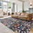 Rayna Verner Black Multi Machine Washable Bright Floral Indoor Area Rug, Flat Pile for Living Room & Bedroom - 5x7-102344679