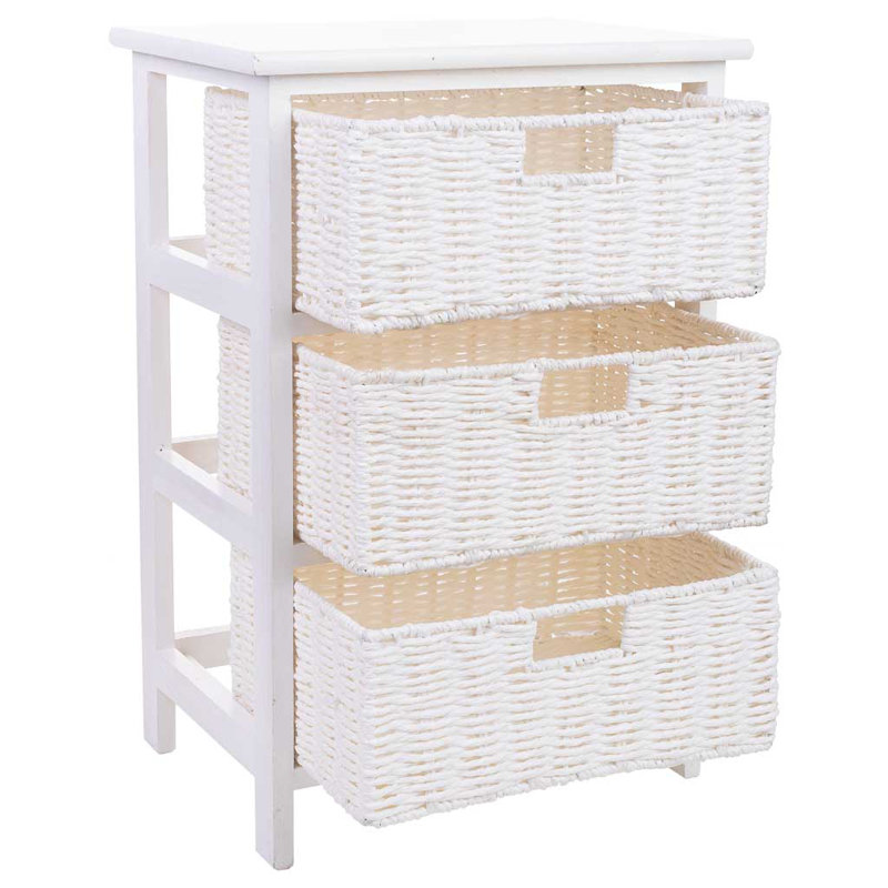 Kaylah 40cm W 3 - Drawer Chest of Drawers, White