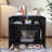 32'' Black Modern Cat Litter Box Enclosure
