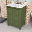 Meuble-lavabo simple en bois élégant avec lavabo en céramique, rangement réglable et portes à fermeture en douceur-2011149955