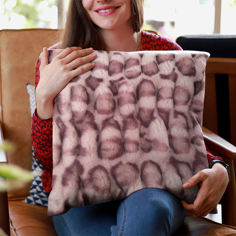 Pink Leopard Faux Fur Luxury 20" x 20" Throw Pillow