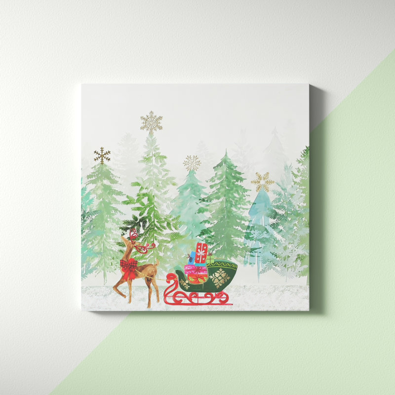 Holiday Greetings - reproduction d'art sur toile, H 24 po x l 24 po x P 1,25 po, Toile tendue