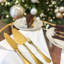Epoque Pewter Flatware Set - 43 Pieces - Gold-1762939088