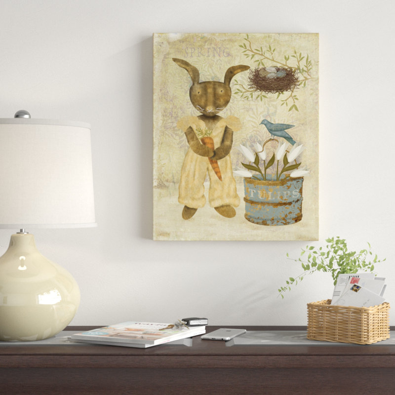 « spring lapin », reproduction d’impression sur toile tendue