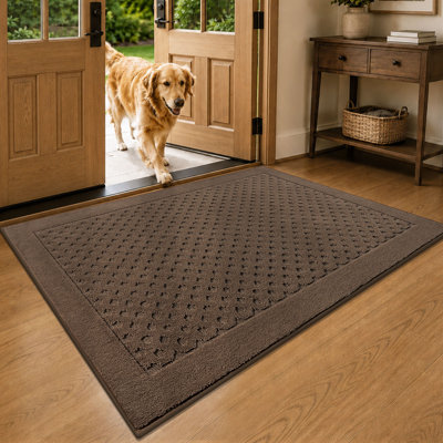 Dirt Trapping Door Mat, Non-Slip Machine Washable Entryway Rug, Dog Doormat, Indoor Front Door Mat, Super Absorbent Entry Rug