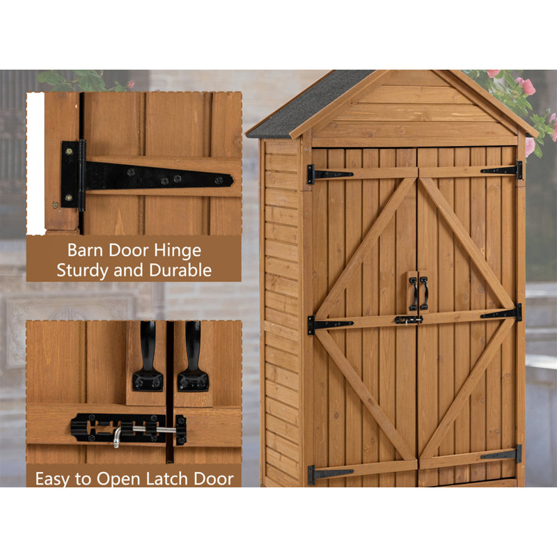 Remise à outils verticale en bois l 3 pi x P 2 pi, Brun