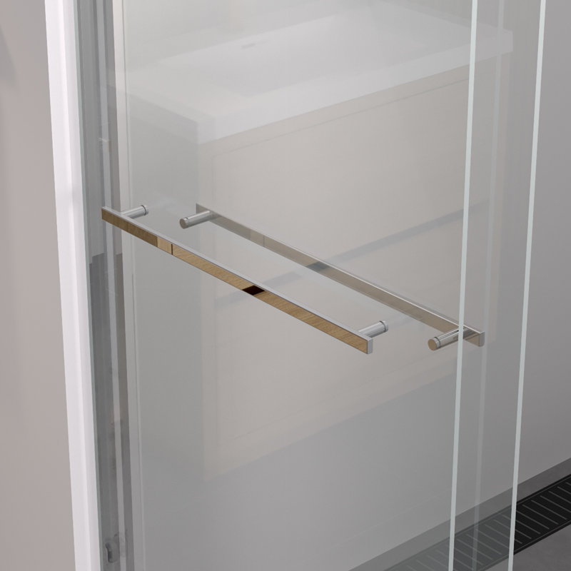 44-48"x76" Aluminum Frame Double Sliding Shower Door,Bypass Bathroom Sliding Door with Premium 1/4" (6mm) Clear Tempered Glass, Chrome Hardware Sliding Glass Shower Enclosure,Chrome Finished