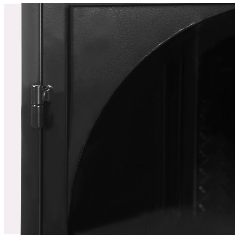 Armoire murale avec portes en verre 27,56 po avec rangement à trois niveaux, Noir, noir, noir, noir, Noir, noir, noir, noir