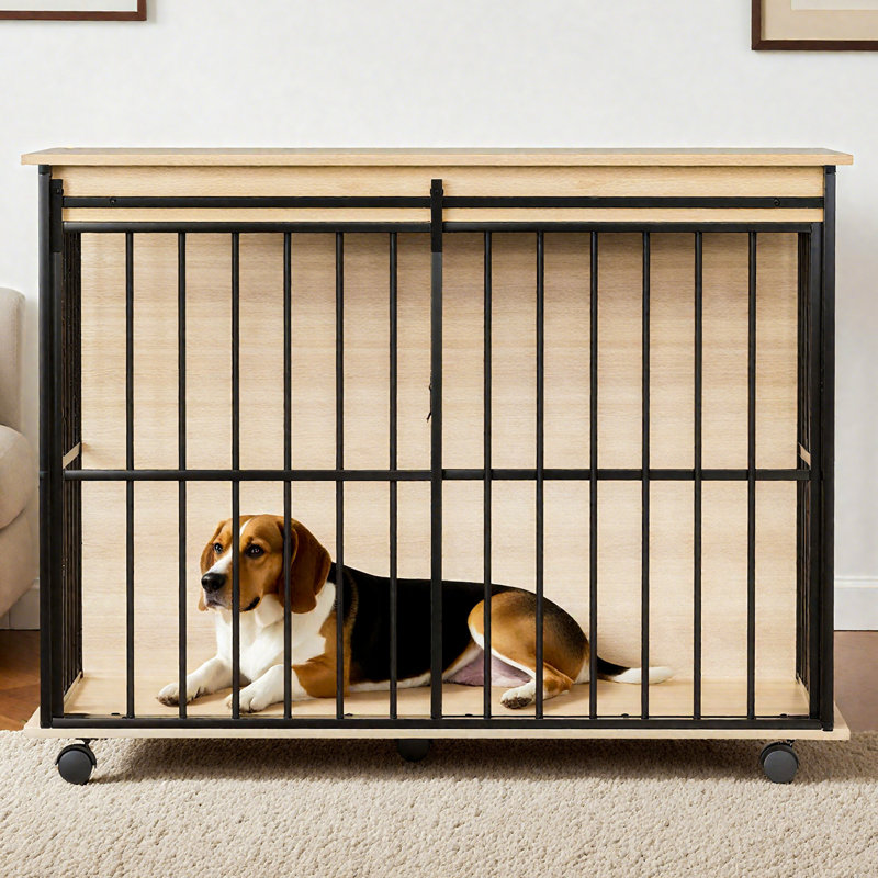 Mobilier pour grande cage avec plateau pour chiens de taille moyenne, Grand (H 32,68 po x l 43,3 po x P 23,23 po)