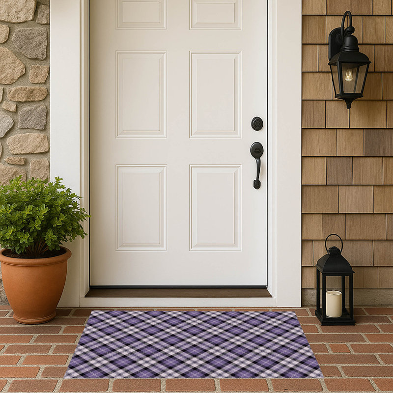 Paillasson Anthony, L 34 po x L 21 po, Mauve / Gris anthracite