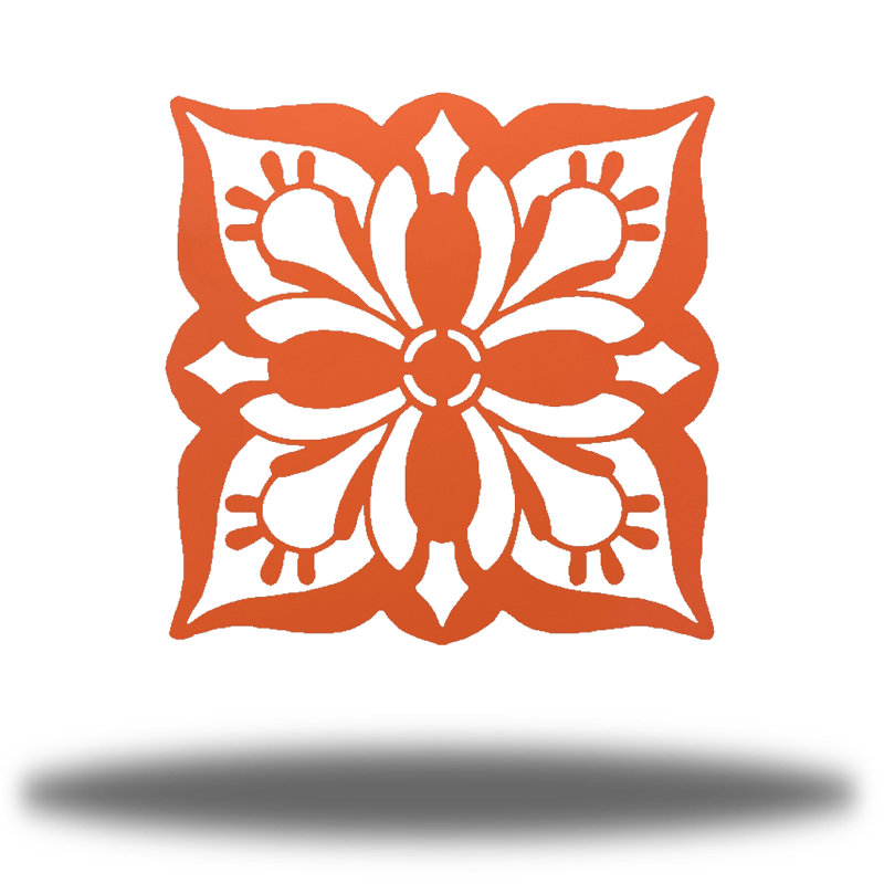 Décoration murale mandala Blossom, H 36 po x l 36 po x P 0,06 po, Corail