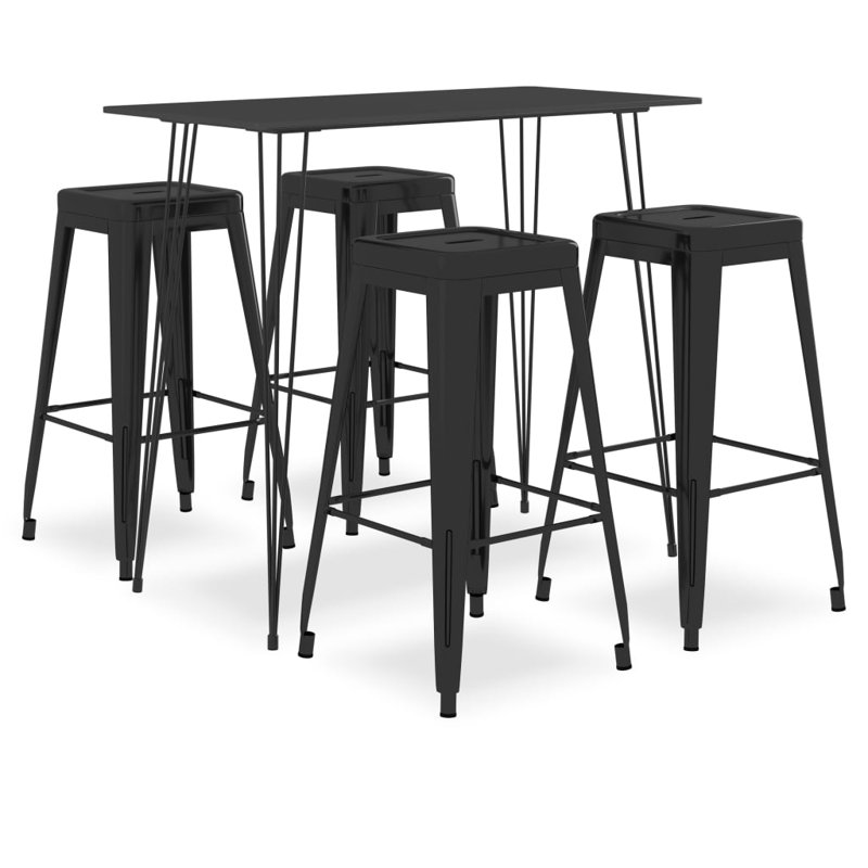 Piazza 4 - Person Dining Set, Black