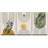 Mid Century Modern Boho Geometric Pastel Jungle Palm Leaf Abstract Nature - 3 Piece Print Set on Canvas-87392635-87392634