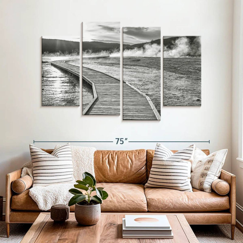 Lilie Monochrome Boardwalk, 42" H x 68" W
