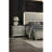 Glamorous Luxury Silver Fabric Upholstered Queen Size Bed W LED 2X Nightstands Embossed Panel 3Pc Set Bedroom Furniture