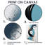 «Shadow Balance Blue and Black - Abstract Modern Waves», reproduction d'art murale-756918211-756918208