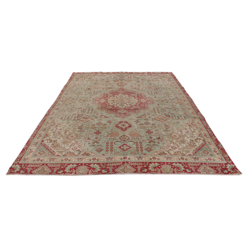 Tapis tribal turc vert anatolien 8 x 12