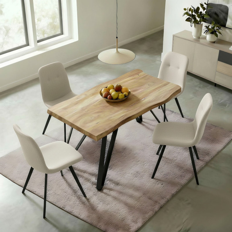 Malawi 4 - Person Dining Set, 75cm H x 120cm W x 80cm D, White