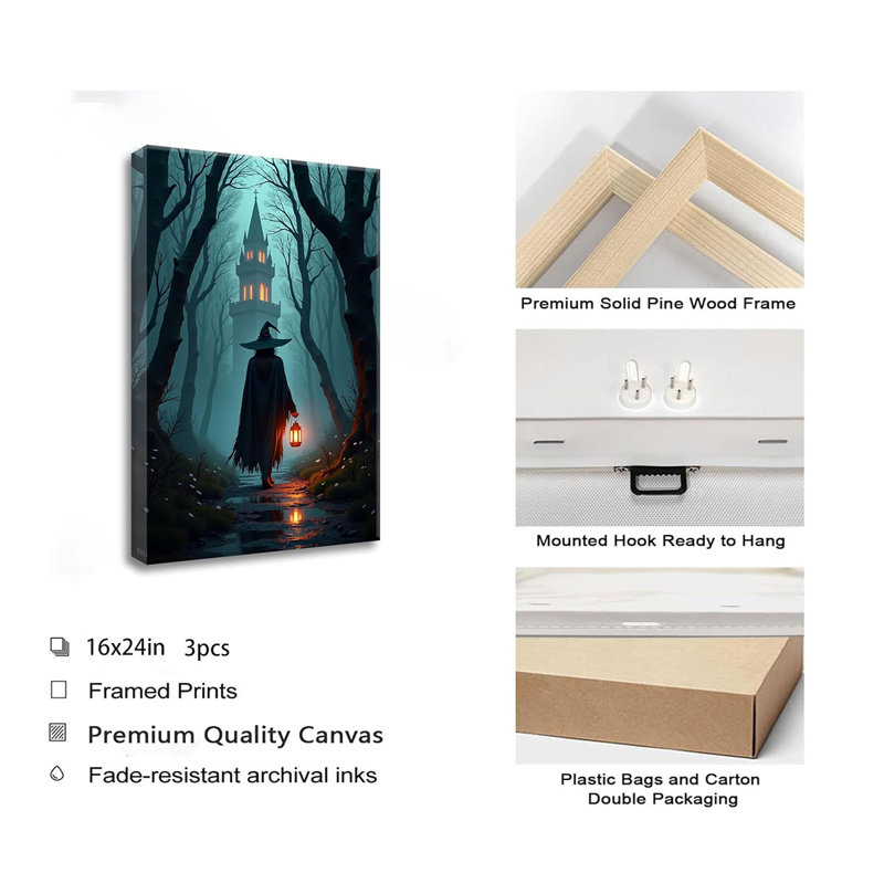 3 Piece Wrapped Canvas Wall Art, 60cm H x 40cm W