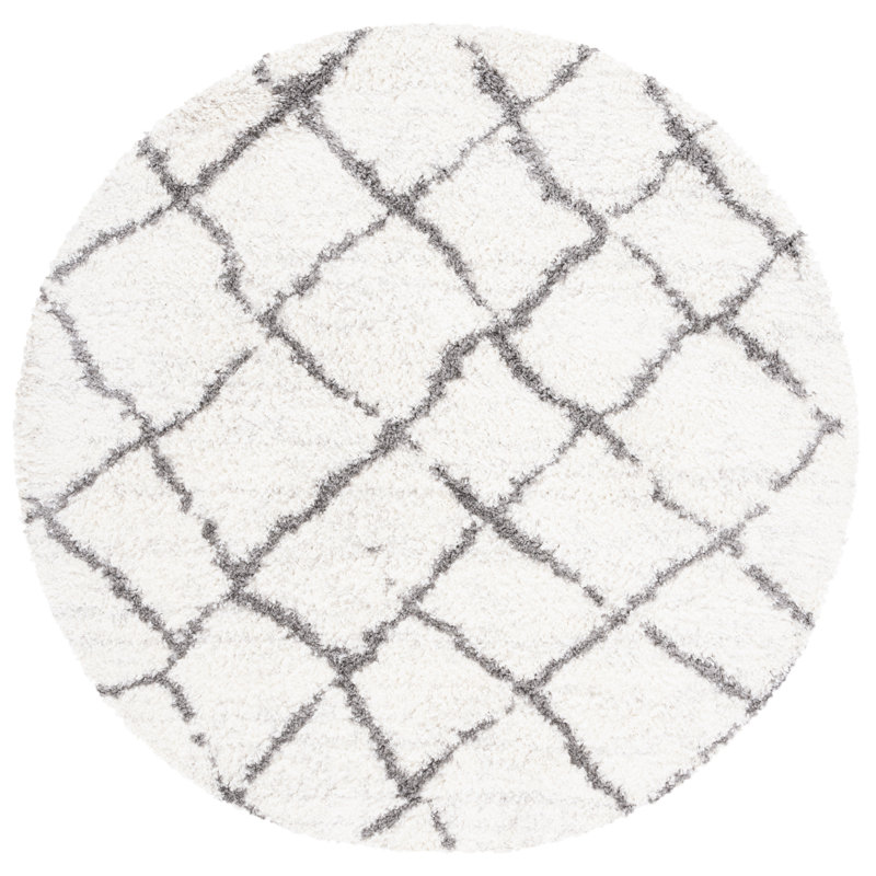 Tapis à poils longs Zettie, Rond 6 pi 7 po