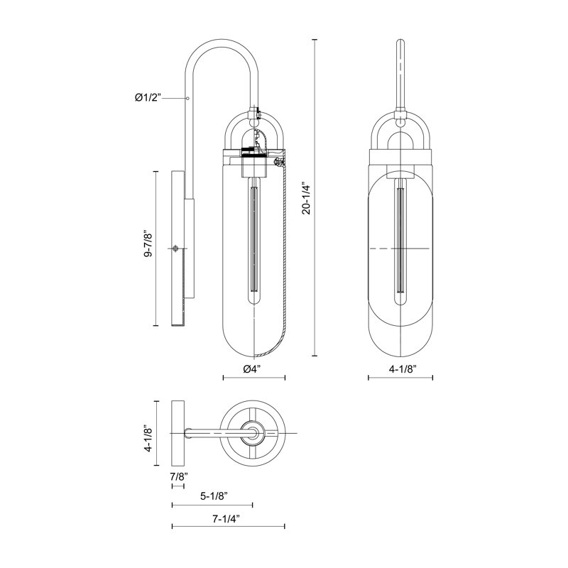 Lancaster 1 - Light Bath Sconce, Polish Nickel