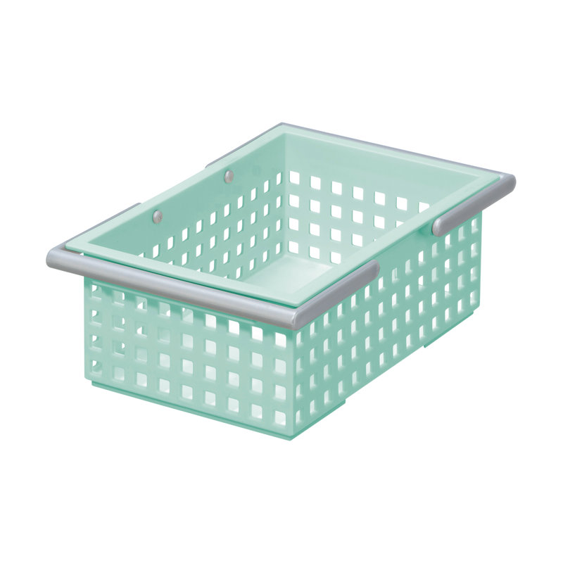 Stacking Tote Set of 2, Gray, 3.62" H x 10.55" W x 6.69" D
