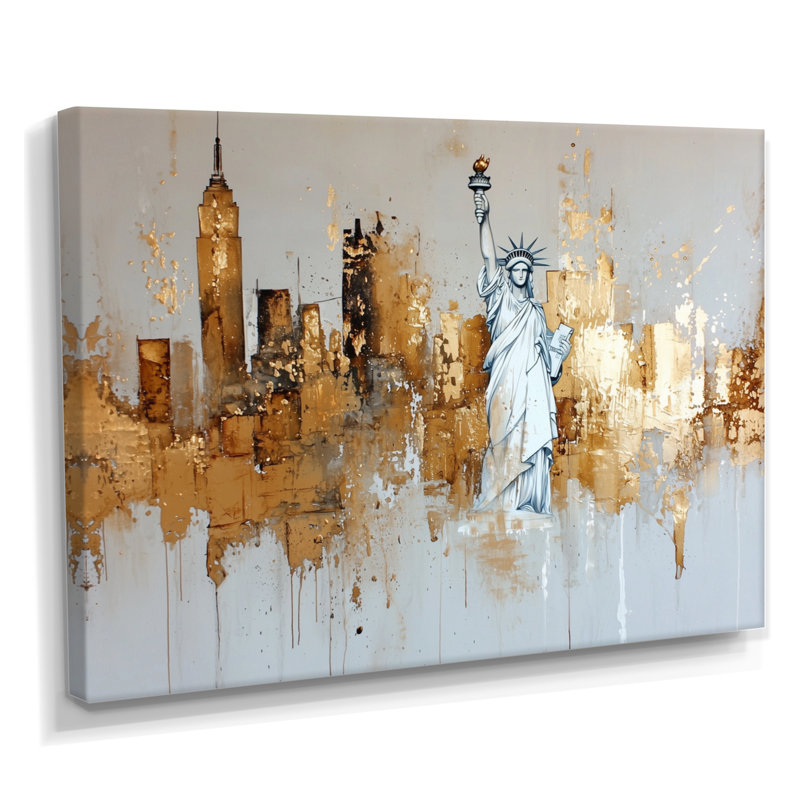 Liberté de la Statue de la Liberté à New York, art mural de New York, H 30 po x l 40 po, Toile tendue, Ne s’applique pas