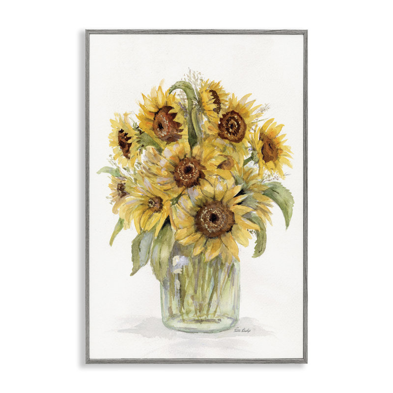Tournesol pot de fleurs gris, estampe numérique de Patti Bishop, Estampe numérique Farmhouse, H 24 po x l 16 po