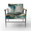 Chaise d'appoint rembourrée abstraite sarcelle et dorée Abstract Expression III-669827771