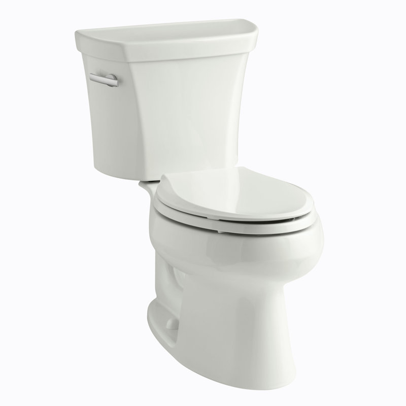 Wellworth 1.6 GPF Elongated Two-Piece Toilet (Seat Not Included), Dune, Left-Hand