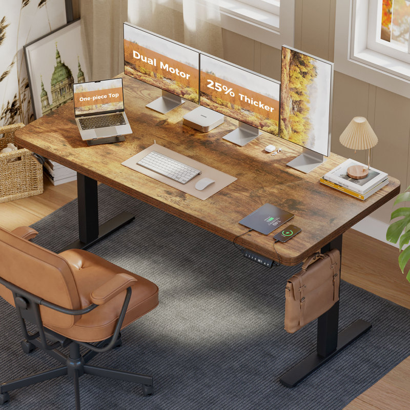 Bureau pour travailler debout 63 po, L 63 po x P 31 po, Rustic Brown/Black