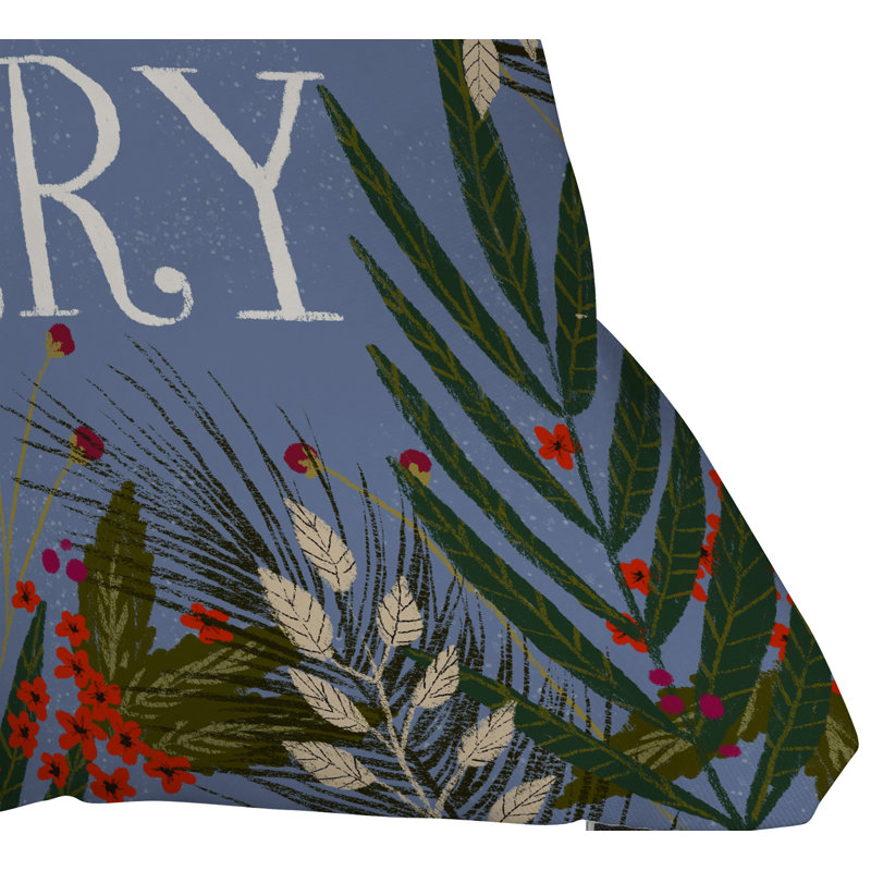 Coussin décoratif intérieur / extérieur Merry Merry Wreath, 16 po x 16 po