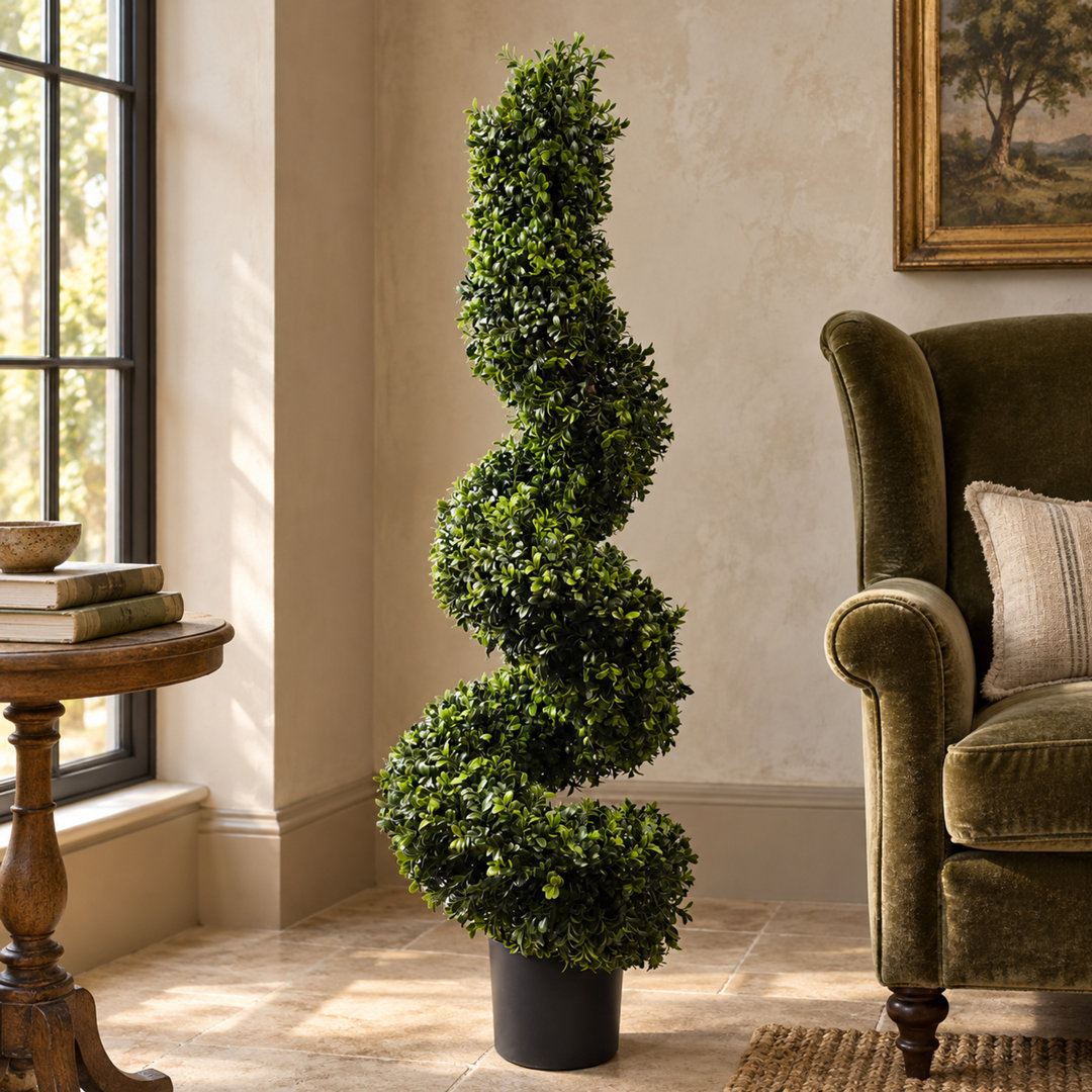 120 cm Spiral Boxwood Artificial Tree UV Resistant Outdoor Topiary Plant - Image 6