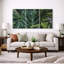 «Lush Green Jungle Leaves Close Up Botanical Decor», reproduction d'art sur toile encadrée 3 pièces-1835889276-1835889275