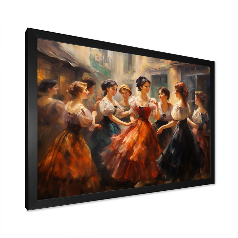 Danse à Paris III sur toile, H 30 po x l 40 po x P 1,5 po, Cadre photo noir