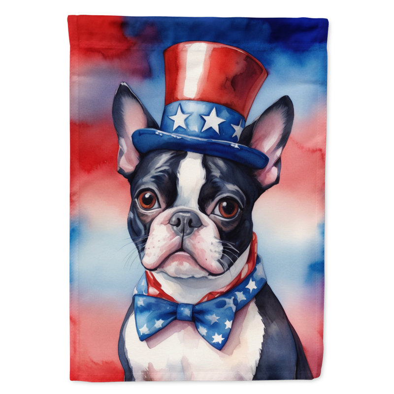 Drapeau patriotique de la maison américaine, Boston Terrier bleu